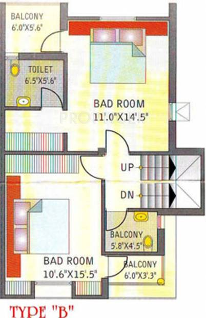 SB Tulsi Duplex (3BHK+2T (1,400 sq ft) 1400 sq ft)