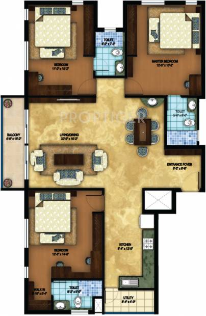 Vista Spaces Azure (3BHK+3T (1,545 sq ft) 1545 sq ft)
