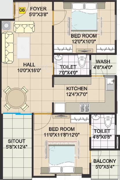 Shubham Residency (2BHK+2T (1,082 sq ft) 1082 sq ft)