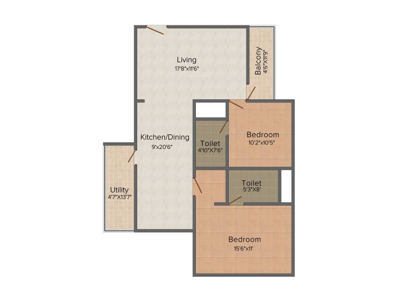 Soundarya Kamakshi (2BHK+2T (1,285 sq ft) 1285 sq ft)