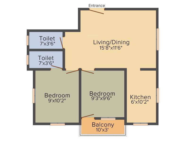 Vishakha Enclave (2BHK+2T (725 sq ft) 725 sq ft)