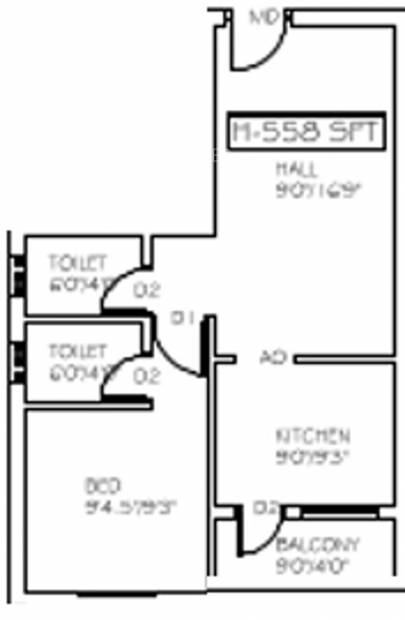 Shankar Abodes Lakshmi Vaasam 1 (1BHK+2T (558 sq ft) 558 sq ft)