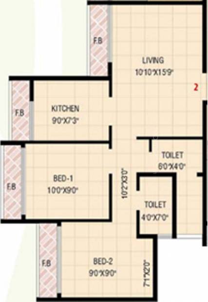 Neelkanth Krupa (2BHK+2T (1,091 sq ft) 1091 sq ft)