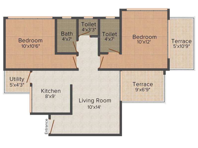 Sumeru Bhawantak (2BHK+2T (974 sq ft) 974 sq ft)