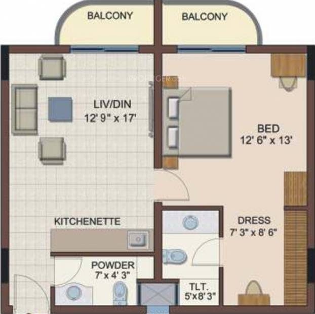 Bearys Turning Point (1BHK+2T (945 sq ft) 945 sq ft)