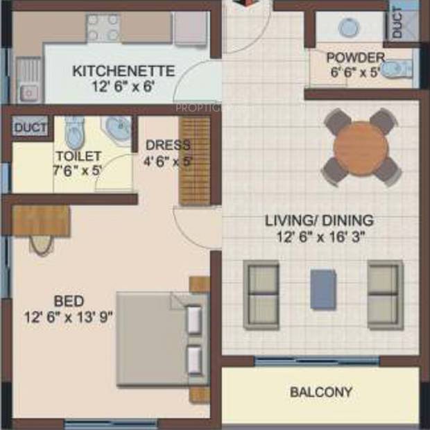 Bearys Turning Point (1BHK+2T (1,000 sq ft) 1000 sq ft)
