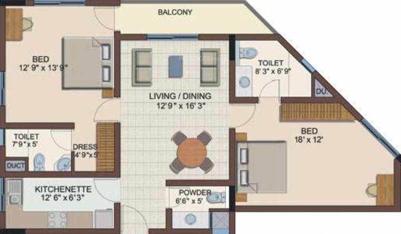 Bearys Turning Point (2BHK+3T (1,420 sq ft) 1420 sq ft)