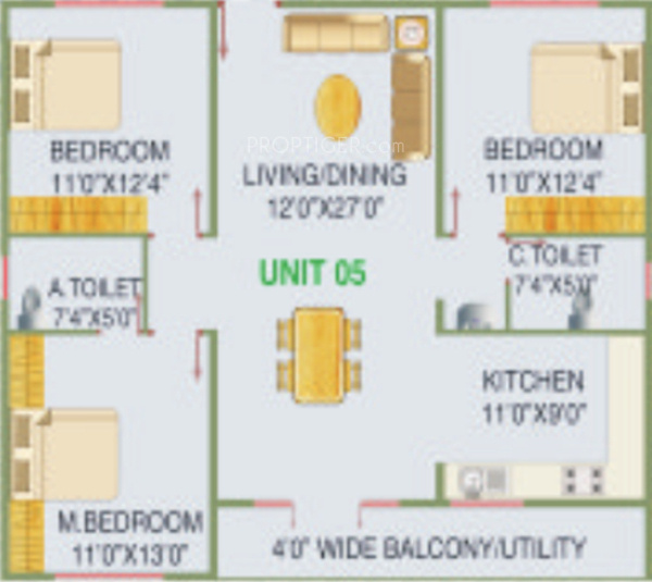 Elegant Orchid (3BHK+2T (1,474 sq ft) 1474 sq ft)
