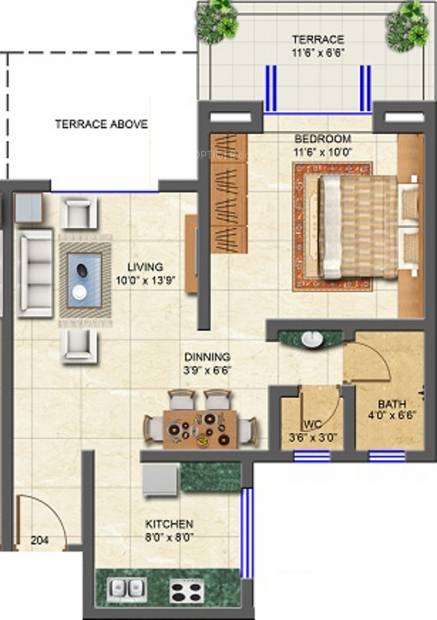 Jaihind Residency (1BHK+2T (647 sq ft) 647 sq ft)