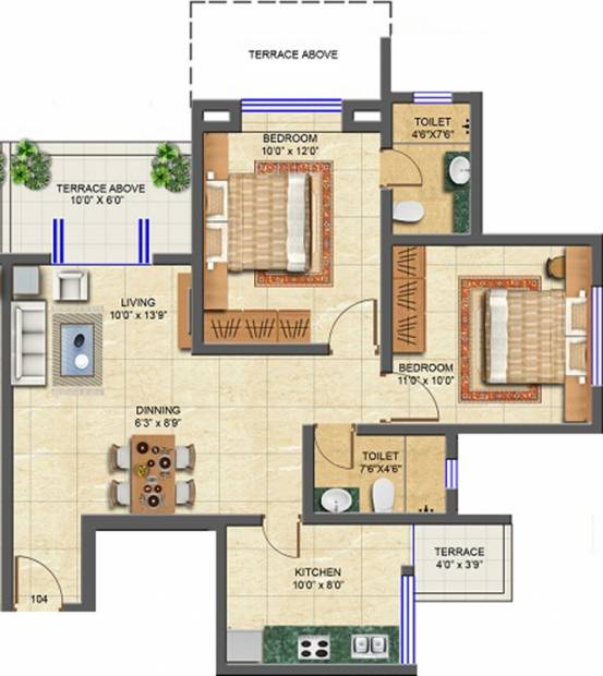 Jaihind Residency (2BHK+2T (928 sq ft) 928 sq ft)