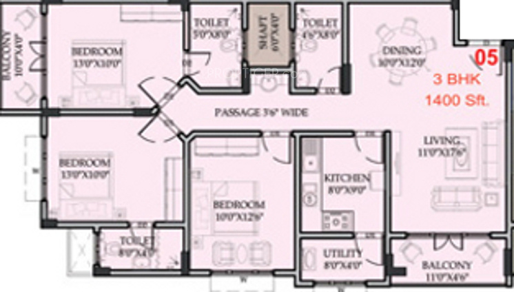 Manasa Thirtha (3BHK+3T (1,400 sq ft) 1400 sq ft)