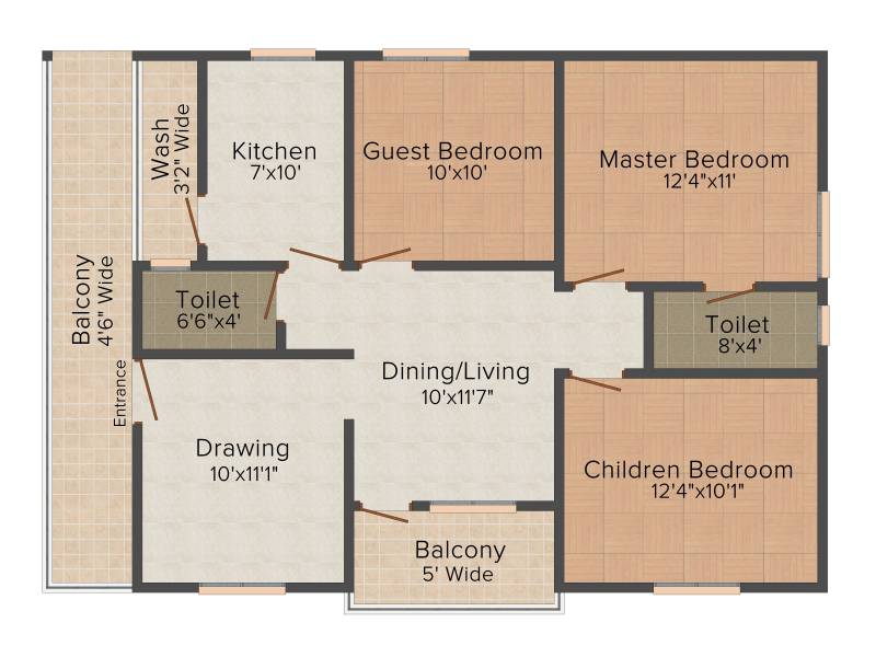 SLV Soumyasree Park View (3BHK+2T (1,235 sq ft) 1235 sq ft)