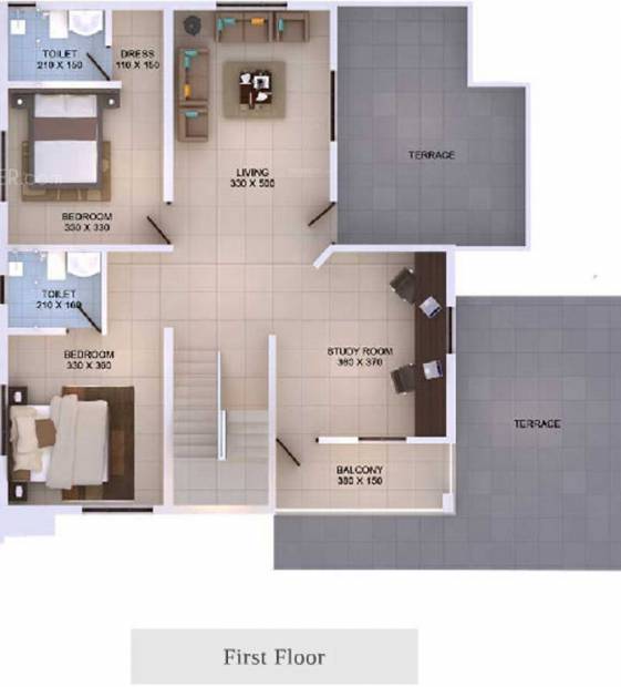 Flair Waterface (4BHK+4T (2,345 sq ft) + Study Room 2345 sq ft)