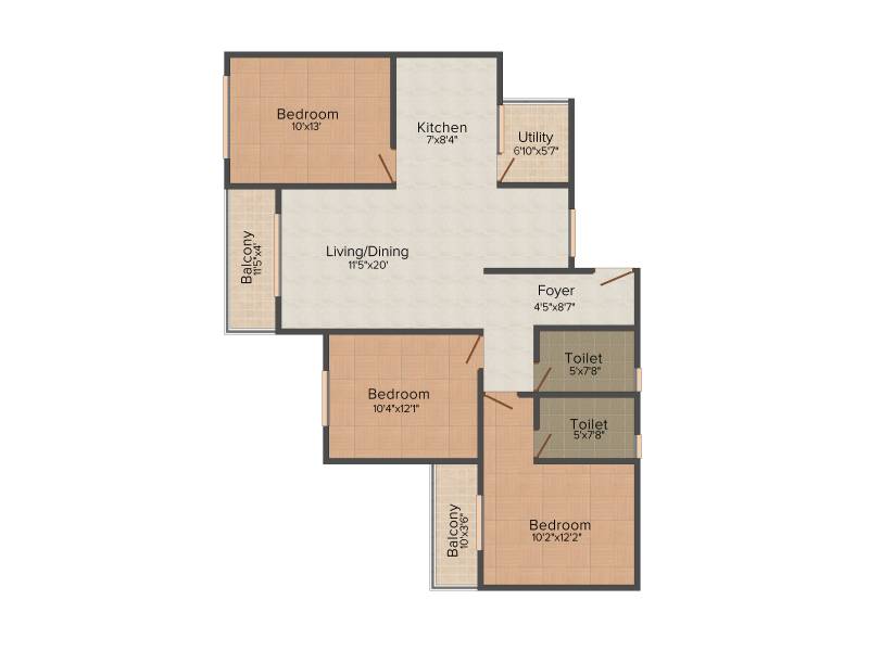 i1 Gouthami Meadows (3BHK+3T (1,380 sq ft) 1380 sq ft)