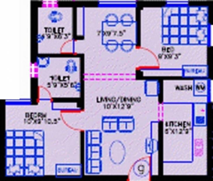  Niranjan (2BHK+2T (665 sq ft) 665 sq ft)