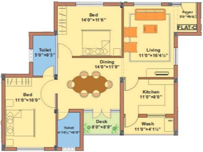  Platinum (2BHK+2T (1,273 sq ft) 1273 sq ft)