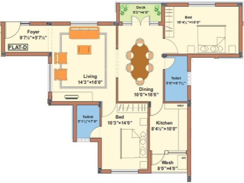  Platinum (2BHK+2T (1,306 sq ft) 1306 sq ft)