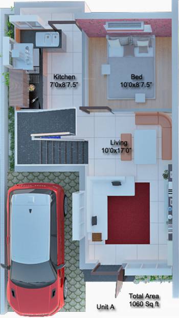Kuladevatha Aparah Villa (3BHK+2T (1,060 sq ft) 1060 sq ft)