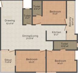 Vastu Silicon City (3BHK+3T (1,614 sq ft) 1614 sq ft) Vastu Silicon City (3BHK+3T (1,614 sq ft) 1614 sq ft)