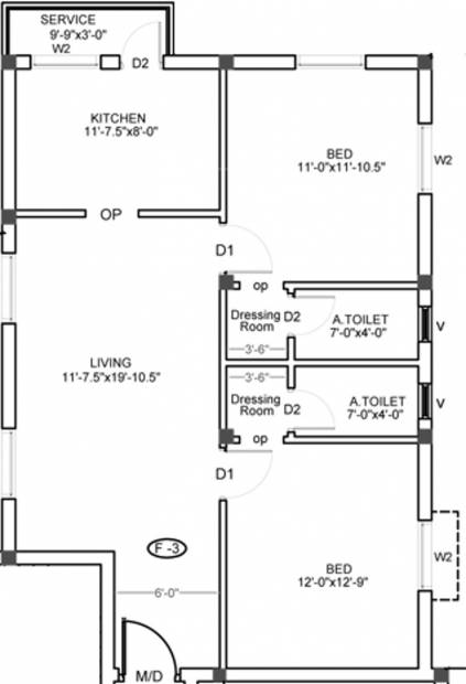 Inforich Yesodha GRB Flats (2BHK+2T (1,019 sq ft) 1019 sq ft)