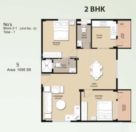 Mahaveer Orchids (2BHK+2T (1,095 sq ft) 1095 sq ft)