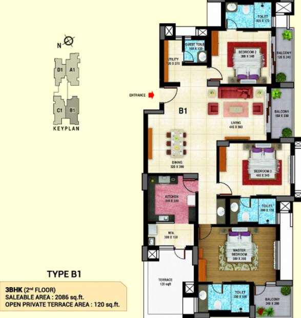 Cordial Bharathi (3BHK+4T (2,086 sq ft) 2086 sq ft)