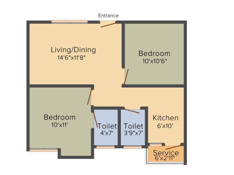Guru Sri Mayoora (2BHK+2T (770 sq ft) 770 sq ft)