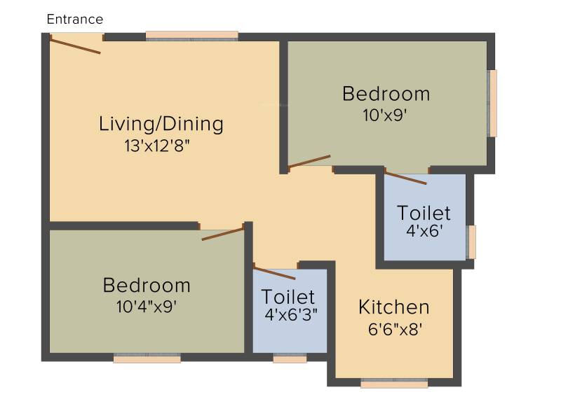 Guru Sri Mayoora (2BHK+2T (690 sq ft) 690 sq ft)