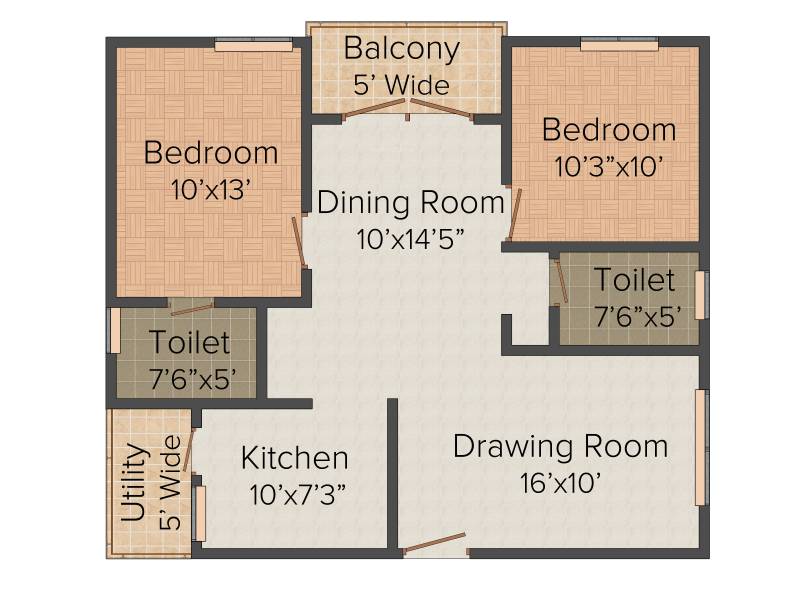 CBR Aakruti (2BHK+2T (1,075 sq ft) 1075 sq ft)