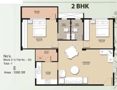 Mahaveer Orchids (2BHK+2T (1,080 sq ft) 1080 sq ft)