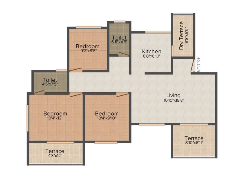 Vardhman Dreams (3BHK+2T (1,310 sq ft) 1310 sq ft)