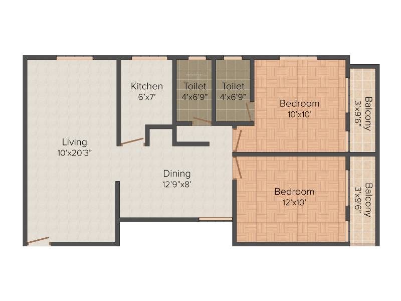 Rudra Rudra Apartment (2BHK+2T (960 sq ft) 960 sq ft)