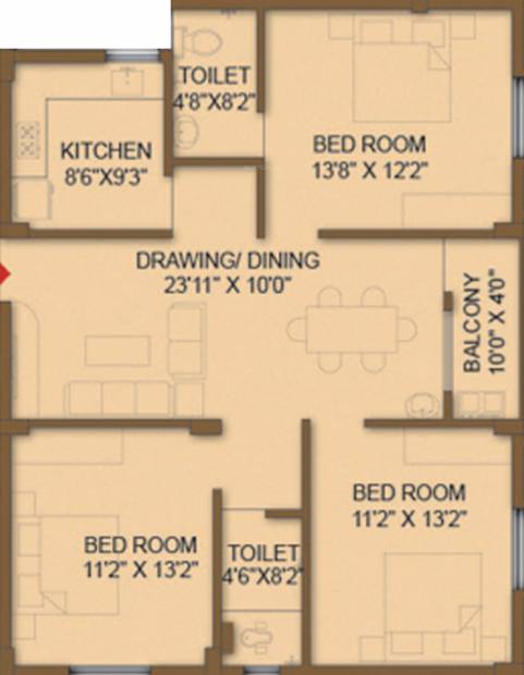 Neelanchal Mahadev Avenue (3BHK+2T (1,423 sq ft) 1423 sq ft)