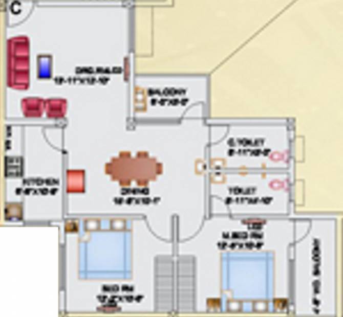 Neelanchal Mahalaxmi Niwas (2BHK+2T (1,254 sq ft) 1254 sq ft)