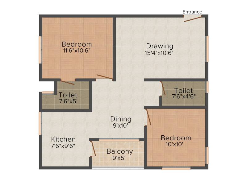 Aashrayaa Eternia (2BHK+2T (946 sq ft) 946 sq ft)