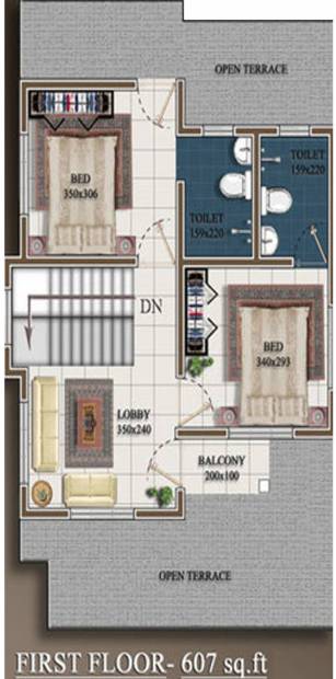 Sophia Cyber Castle (3BHK+3T (1,554 sq ft) 1554 sq ft)