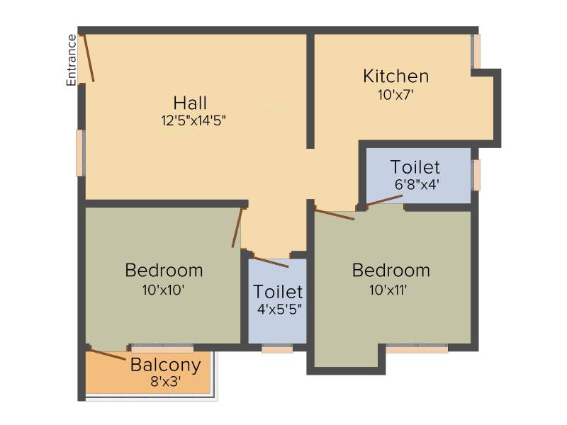 SMA Elegant Square (2BHK+2T (800 sq ft) 800 sq ft)