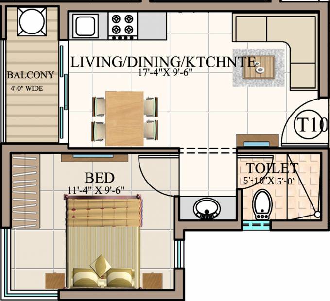Ahad Euphoria (1BHK+1T (525 sq ft) 525 sq ft)