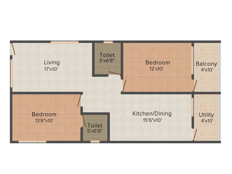 Pioneer Sun Blossom (2BHK+2T (1,040 sq ft) 1040 sq ft)