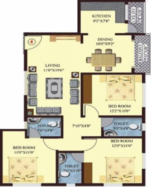 Arcade Dreams (3BHK+3T (1,325 sq ft) 1325 sq ft)