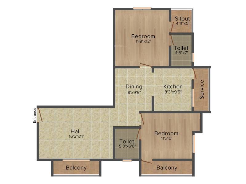 Sree Guru Viswaas 2BHK+2T (1,092 sq ft)