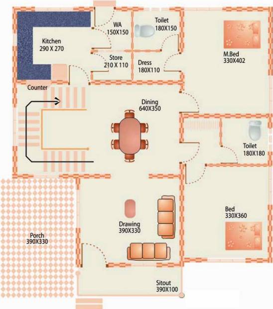 EVM Gardens (4BHK+4T (2,200 sq ft) 2200 sq ft)