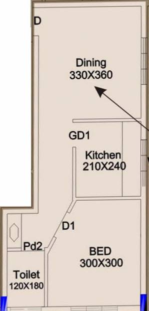  Chandrathara Phase 1 (1BHK+1T (563 sq ft) 563 sq ft)