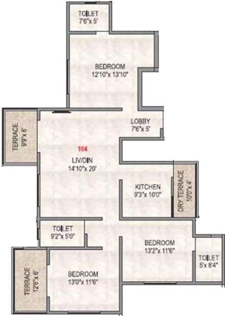 Vastu River Nest Phase 2 (3BHK+3T (1,590 sq ft) 1590 sq ft)