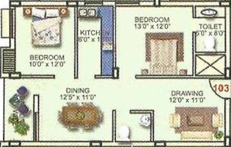 Krishna Panchavati Residency (2BHK+2T (1,420 sq ft) 1420 sq ft)