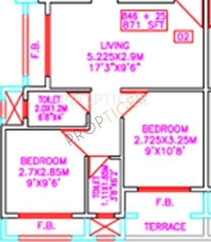 Tejas Payas (2BHK+2T (1,100 sq ft) 1100 sq ft)
