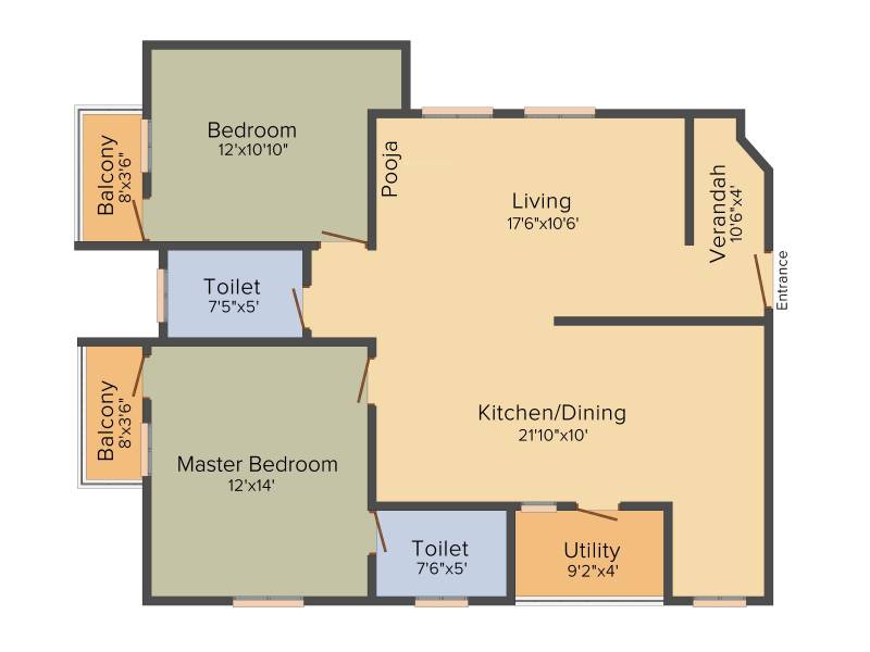 Vrindavan Bliss (2BHK+2T (1,301 sq ft) 1301 sq ft)