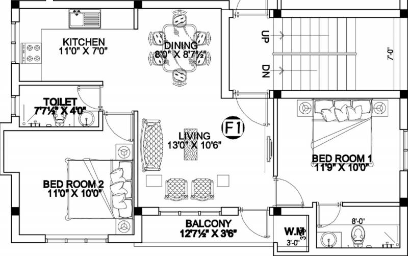 MS MM Oasis Phase II (2BHK+2T (905 sq ft) 905 sq ft)