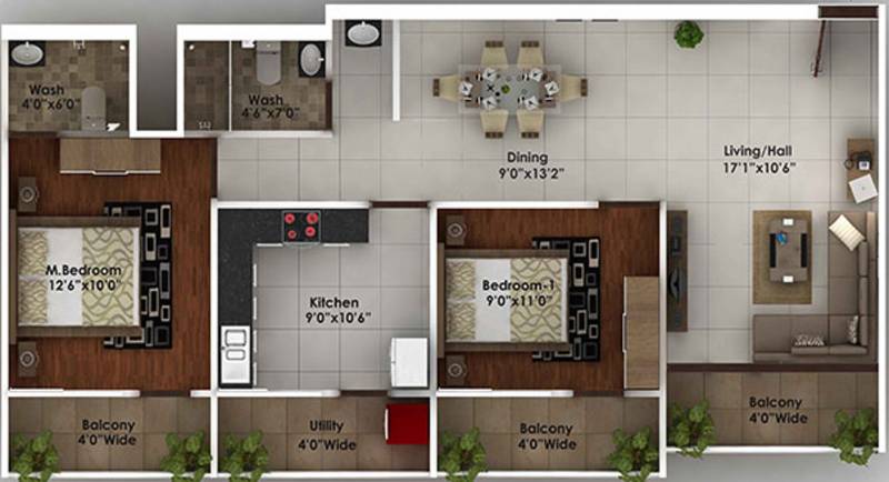Hamco Builders And Developers Titania (2BHK+2T (1,175 sq ft) 1175 sq ft)
