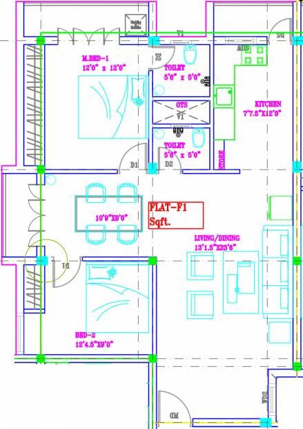 SVP Fortune Tara (2BHK+2T (1,281 sq ft) 1281 sq ft)